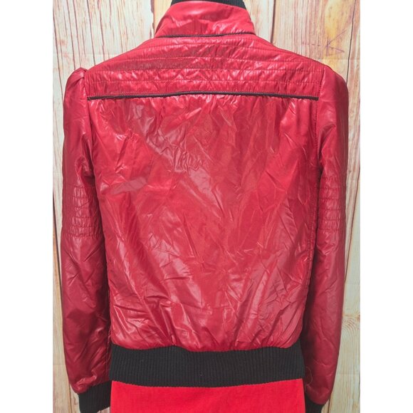 Xhilaration Womens Faux Leather Jacket Small with Ribbed Collar & Cuffs - Picture 2 of 7